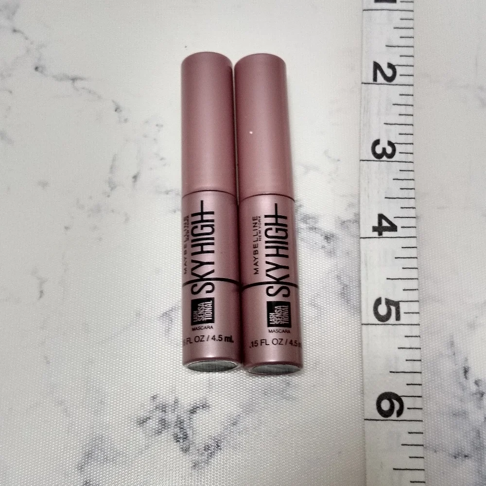 2 Mayballine Lash Sensational Sky High Mascara Travel Size .15 Oz New